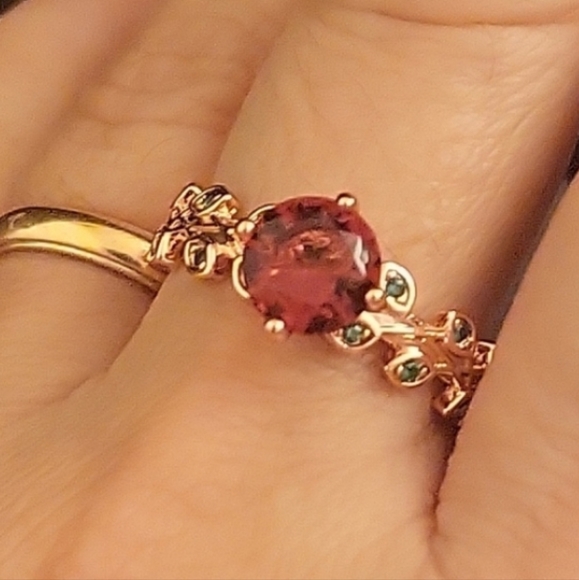 925 STER Silver Emerald & Ruby.material Ster Sl The Color Is Gold . - Picture 4 of 6